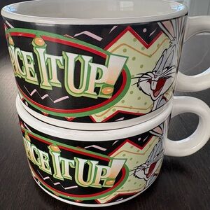 Bugs Bunny 'Spice It Up' Ceramic Mug Warner Bros-Looney Tunes Vintage Set of 2